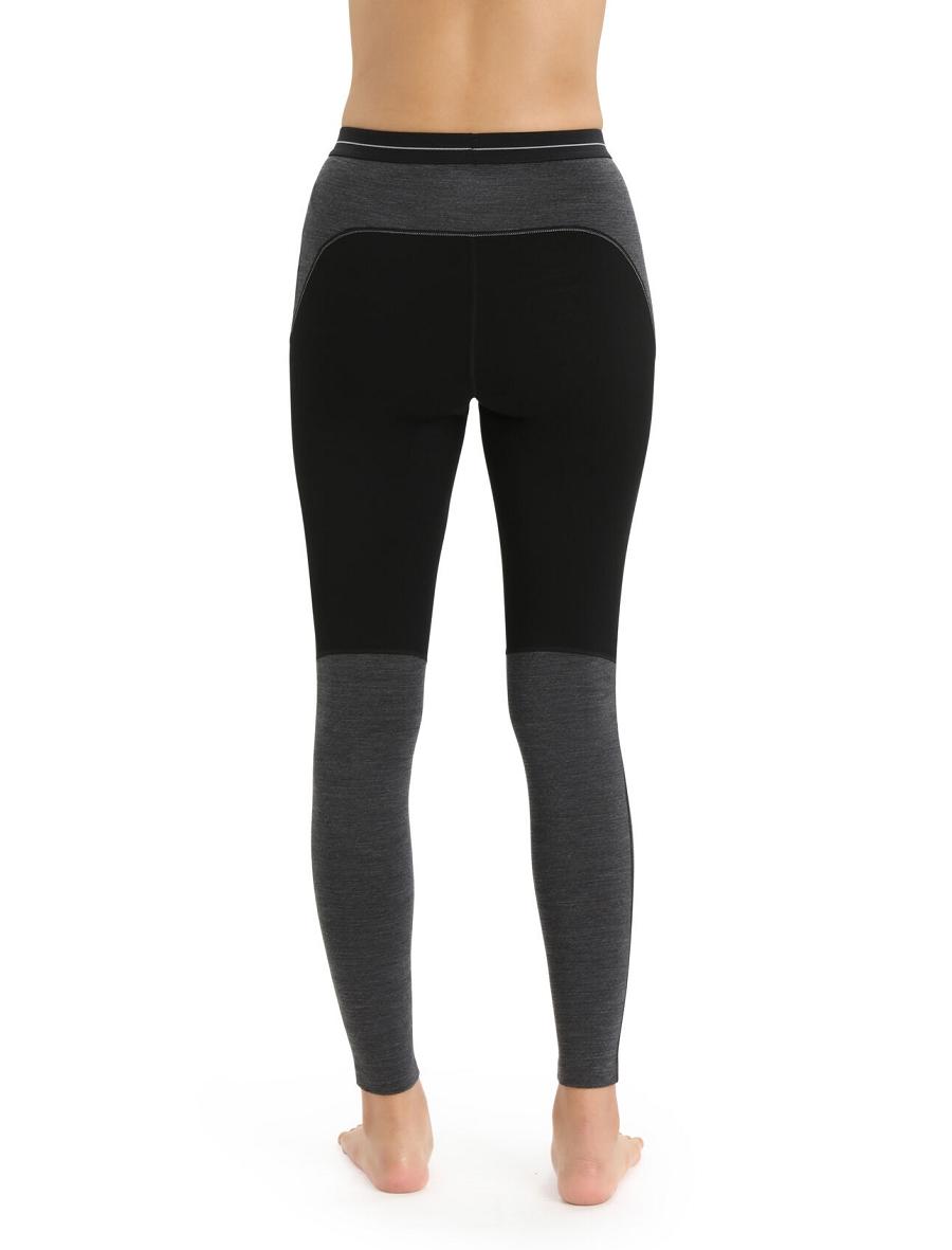 Base Layers Icebreaker 200 ZoneKnit™ Merino Leggings Damskie Czarne | PL 1099OKIR